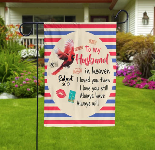 Personalized To Husband In Heaven Love You Flag Gift For Dad Gift For Father Father's Day Gift Ideas