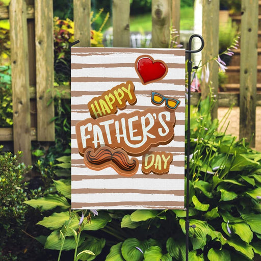 Happy Father'S Day Brown Stripe Background Flag Gift For Dad Gift For Father Father's Day Gift Ideas