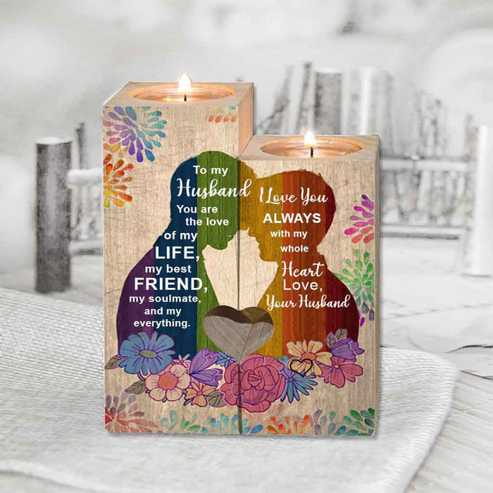 To My Husband LGBT Support Candle Holder Pride Month LGBT Gift Ideas