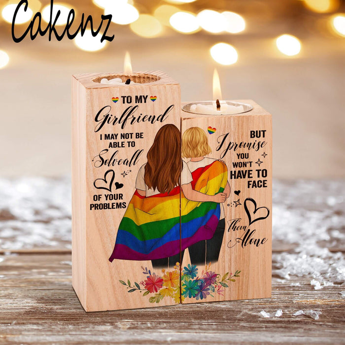 Custom Name To My Girlfriend Have To Facethem Alone Candle Holder Pride Month LGBT Gift Ideas