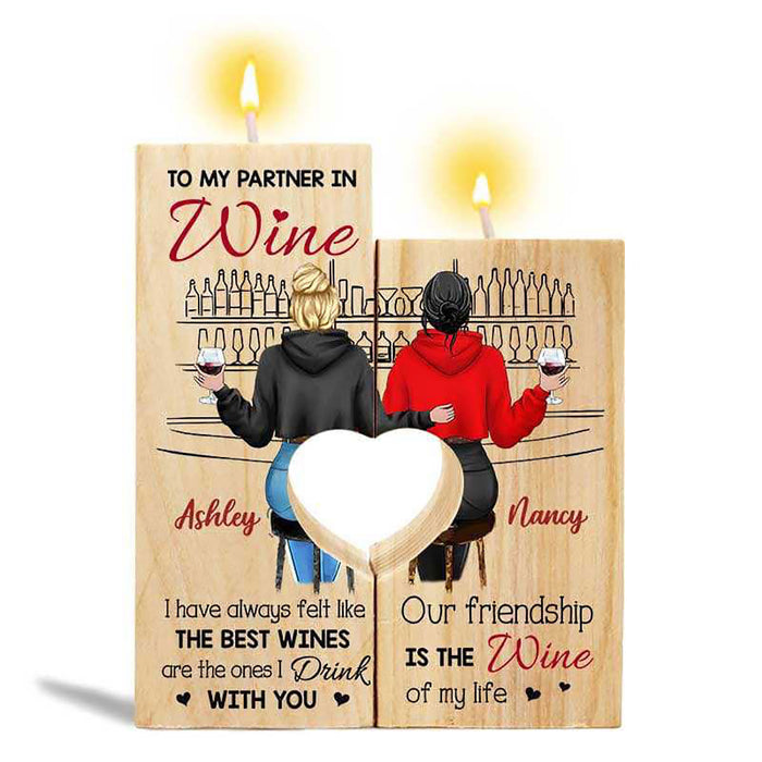 LGBT Lesbian Couple To My Partner In Wine Candle Holder Pride Month LGBT Gift Ideas