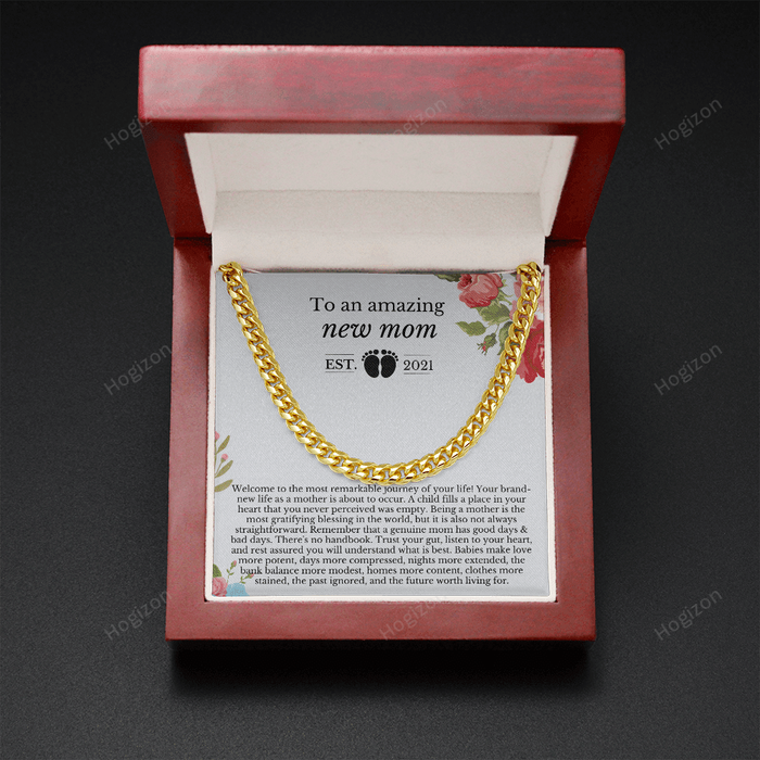 To Amazing New Mom Gift For Mom Future Worth Living For Cuban Link Chain Necklace
