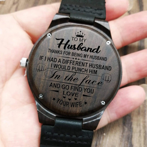 Engraved Wooden Watch Perfect Gift For Husband Thanks For Being My Husband