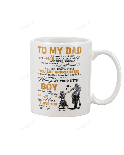 Personalized To My Dad Mug From Son, Never Forget How Much I Love You Happy Valentine's Day Gifts For Mother's Day, Birthday, Thanksgiving Customized Name Ceramic Coffee 11-15 Oz Mug