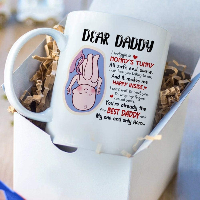 Personalized To My Daddy Mug Love From Baby Bump Quote Ceramic Coffee Mug