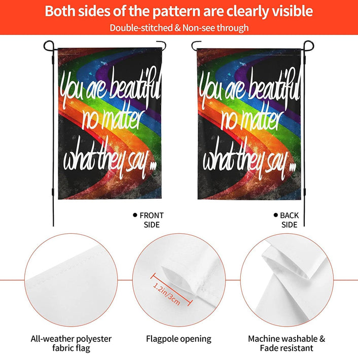 You Are Beautiful No Matter What They Say Rainbow Flag Pride Month LGBT Gift Ideas