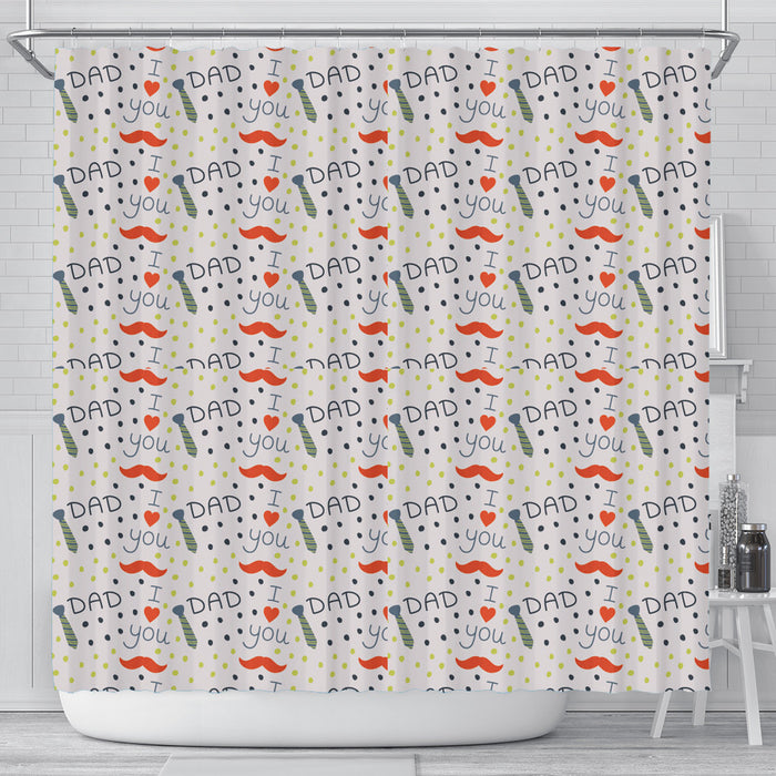 Dad Polka Dot Seamless Pattern Shower Curtain Gift For Dad Gift For Father Father's Day Gift Ideas