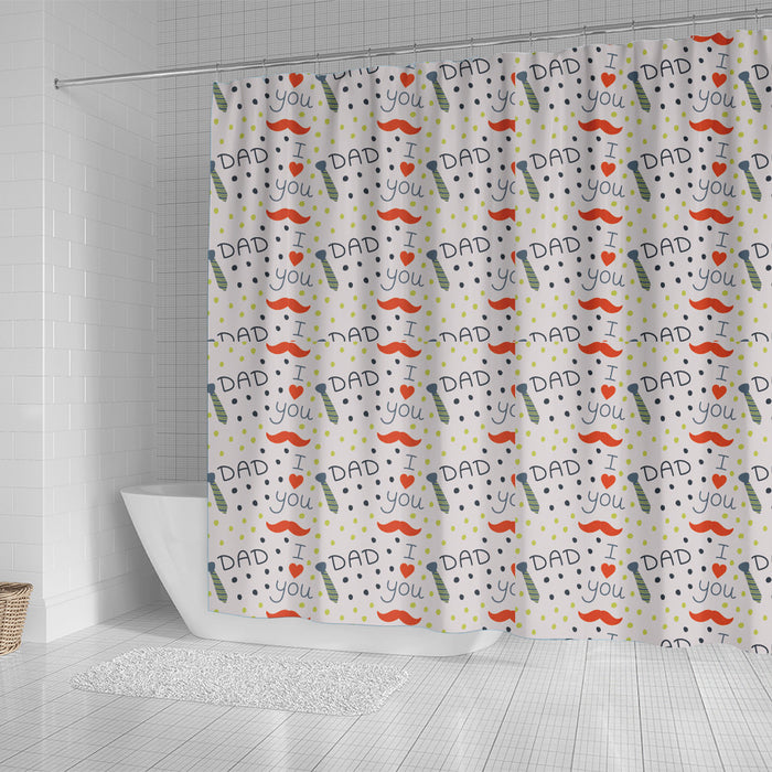 Dad Polka Dot Seamless Pattern Shower Curtain Gift For Dad Gift For Father Father's Day Gift Ideas