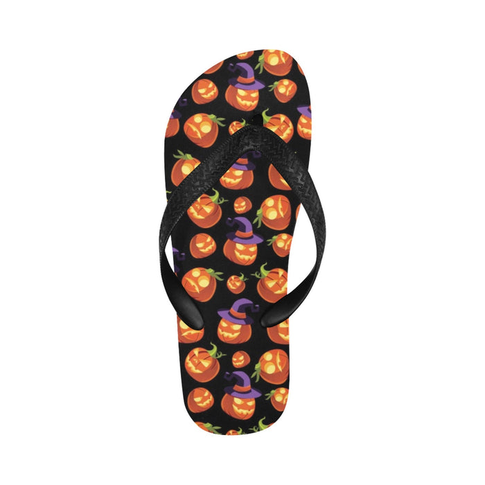 Witch Pumpkin Halloween Print LKS302 Flip Flops