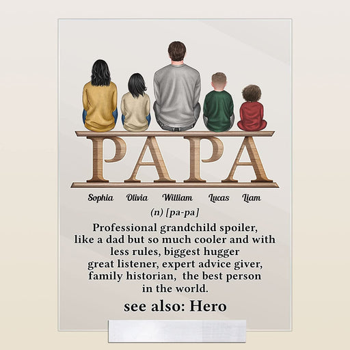 Personalized Papa Also Hero Acrylic Plaque Gift For Dad Gift For Father Father's Day Gift Ideas