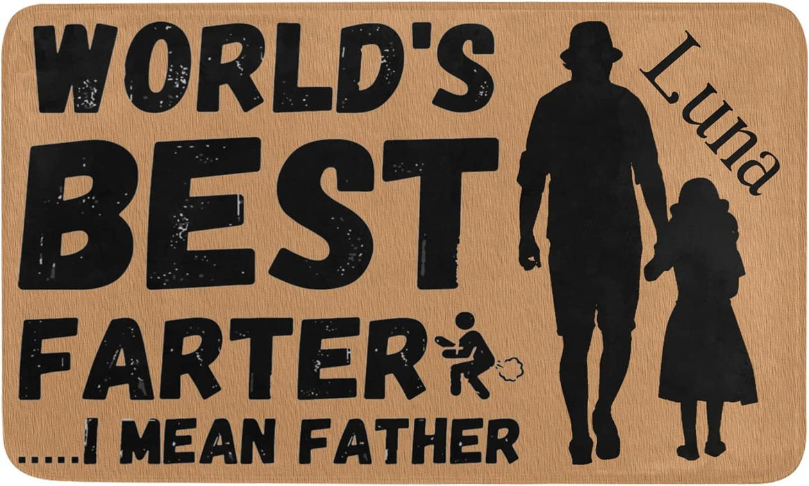 Personalized World'S Best Father Doormat Gift For Dad Gift For Father Father's Day Gift Ideas