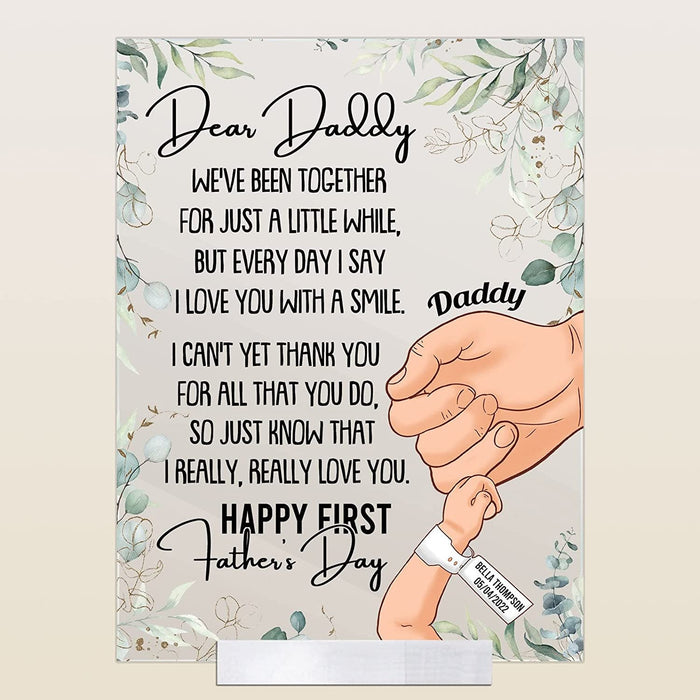 Personalized Happy First Father'S Day Acrylic Plaque Gift For Dad Gift For Father Father's Day Gift Ideas