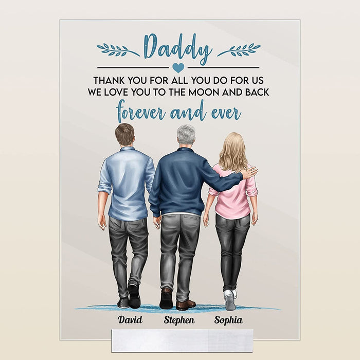 Personalized To Daddy Iove You To The Moon And Back Acrylic Plaque Gift For Dad Gift For Father Father's Day Gift Ideas