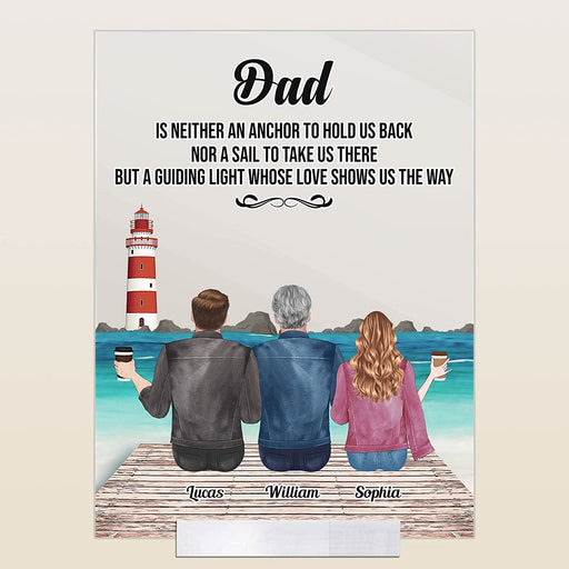 Personalized Dad Is A Guiding Light Acrylic Plaque Gift For Dad Gift For Father Father's Day Gift Ideas