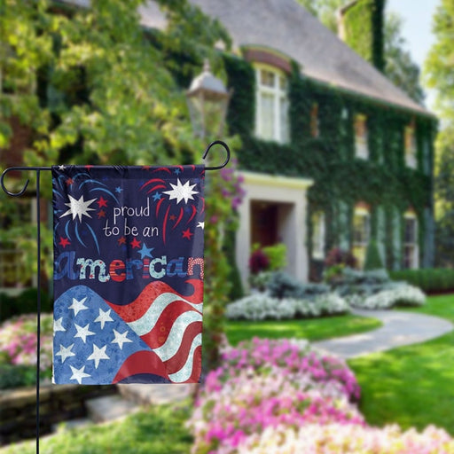 Proud To Be An American - 4th of July Garden Flag, Freedom Flag Decor, Sunflower American, Memorial Day Flag, 4th July garden flag