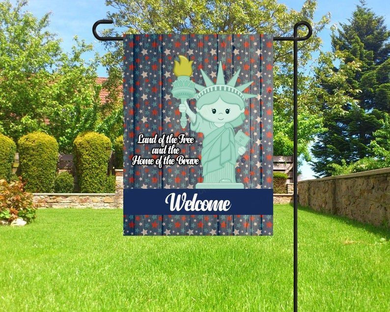 Unifinz Independence Day Flags Land Of The Free And Home Of The Brave Statue Of Liberty Garden Flag Independence Day House Flag 2022