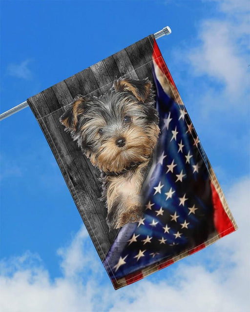 4th July Flag, Independence Day Flag, Fourth of July Flag, Yorkshire Terrier Happy 4th of July Flag, Yorkshire Terrier American Flag