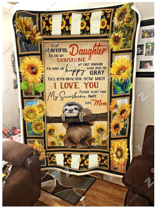 Blanket - Sloth - You Are My Sunshine - Love Mom