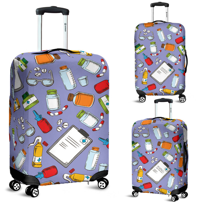 Pharmacy Pattern Suitcase Luggage Cover Hello Summer Gift Ideas