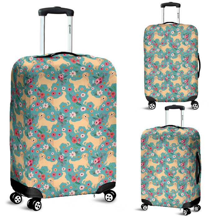 Golden Retriever Flower Suitcase Luggage Cover Hello Summer Gift Ideas