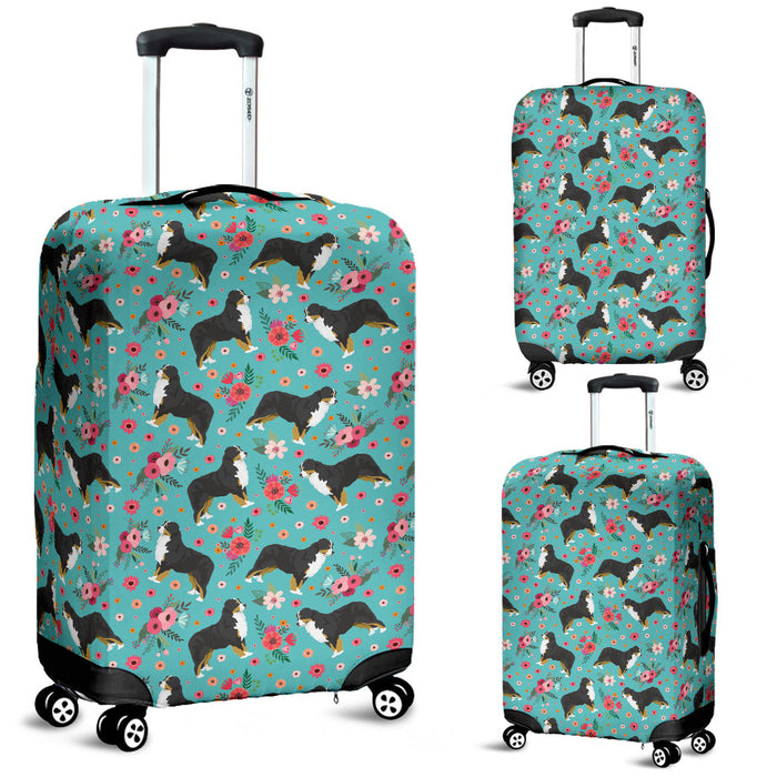Bernese Mountain Dog Flower Suitcase Luggage Cover Hello Summer Gift Ideas