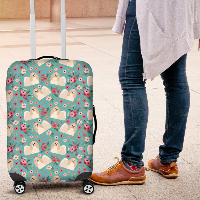 Shih Tzu Flower Suitcase Luggage Cover Hello Summer Gift Ideas