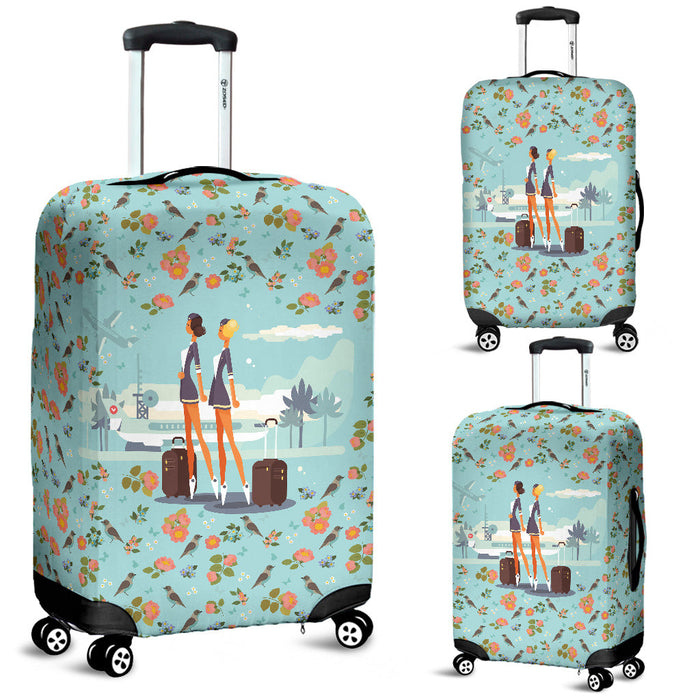 Floral Flight Attendant Suitcase Luggage Cover Hello Summer Gift Ideas