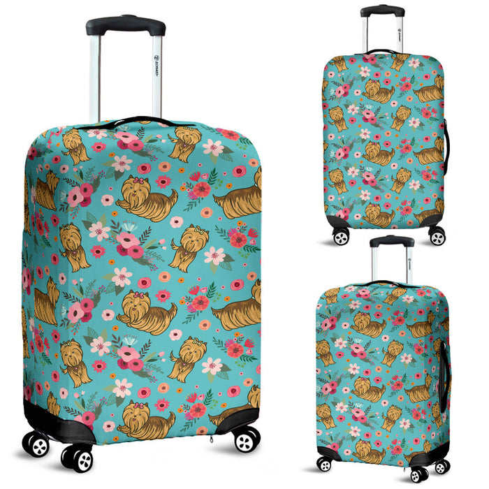 Yorkshire Terrier Flower Suitcase Luggage Cover Hello Summer Gift Ideas