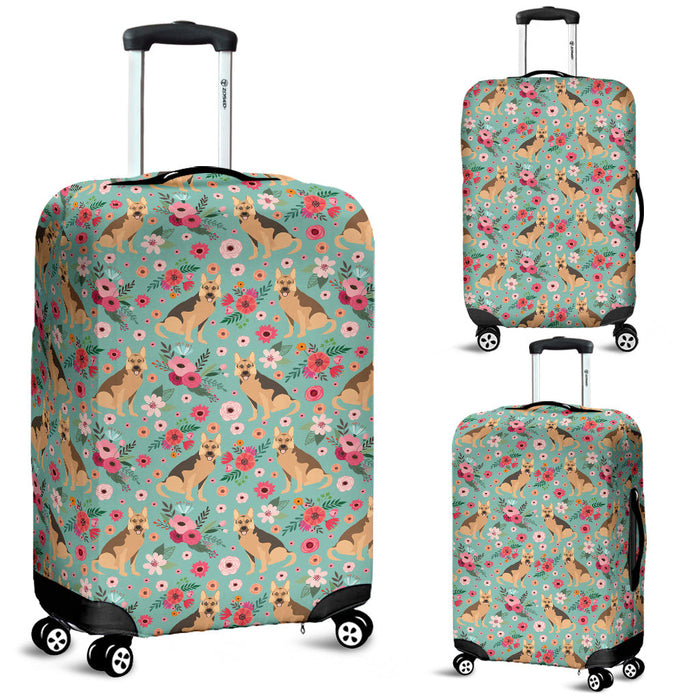 German Shepherd Flower Suitcase Luggage Cover Hello Summer Gift Ideas