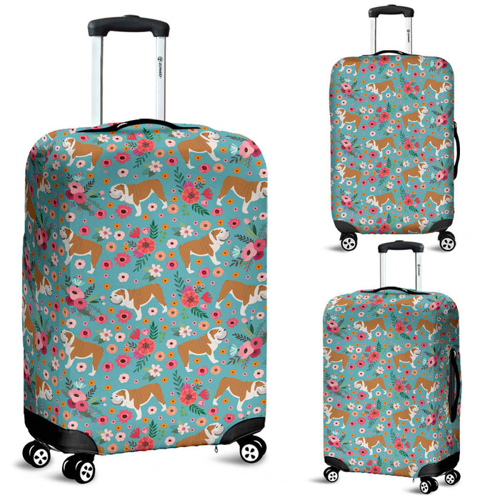 Bulldog Flower Suitcase Luggage Cover Hello Summer Gift Ideas