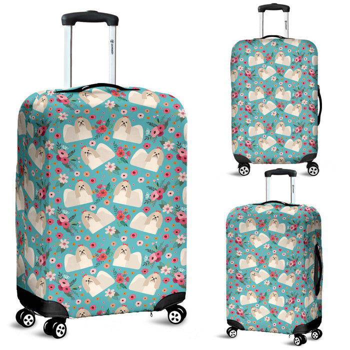 Shih Tzu Flower Suitcase Luggage Cover Hello Summer Gift Ideas
