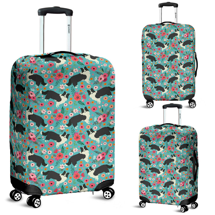 Border Collie Flower Suitcase Luggage Cover Hello Summer Gift Ideas