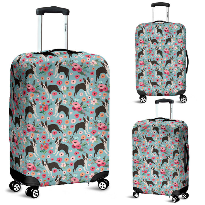 Boston Terrier Flower Suitcase Luggage Cover Hello Summer Gift Ideas