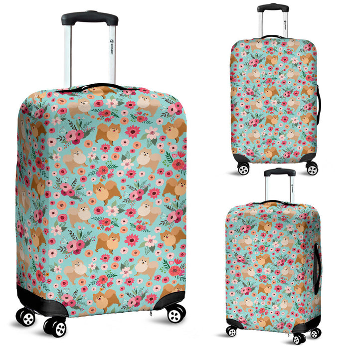 Pomeranian Flower Suitcase Luggage Cover Hello Summer Gift Ideas