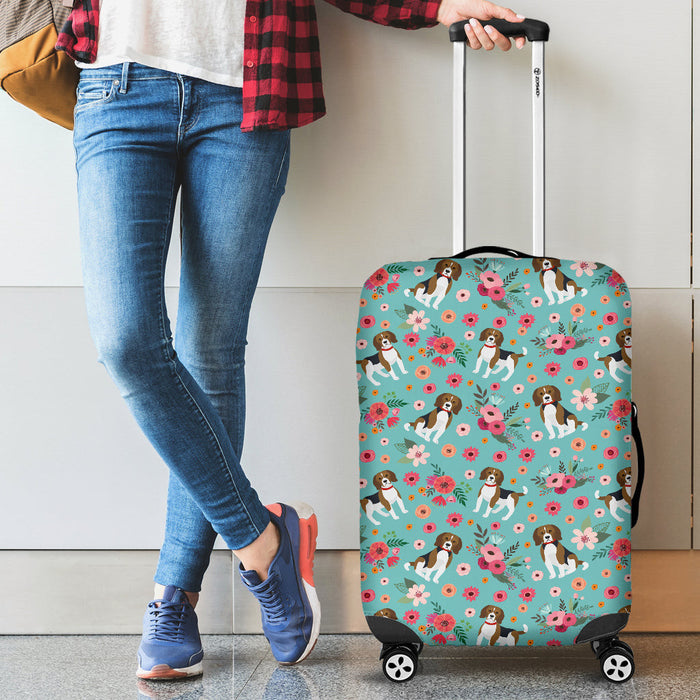 Beagle Flower Suitcase Luggage Cover Hello Summer Gift Ideas