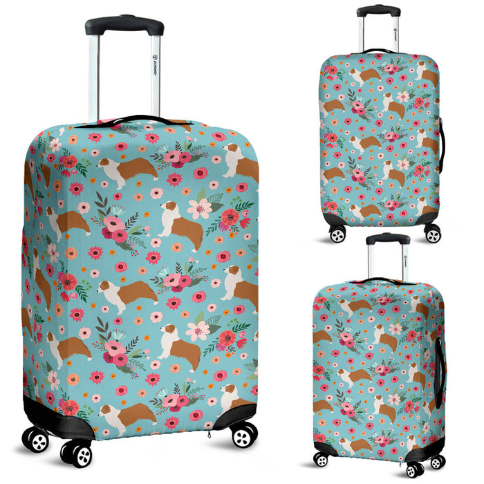 Australian Shepherd Flower Suitcase Luggage Cover Hello Summer Gift Ideas
