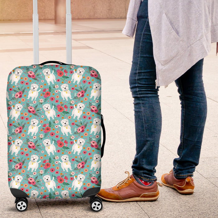 Westie Flower Suitcase Luggage Cover Hello Summer Gift Ideas