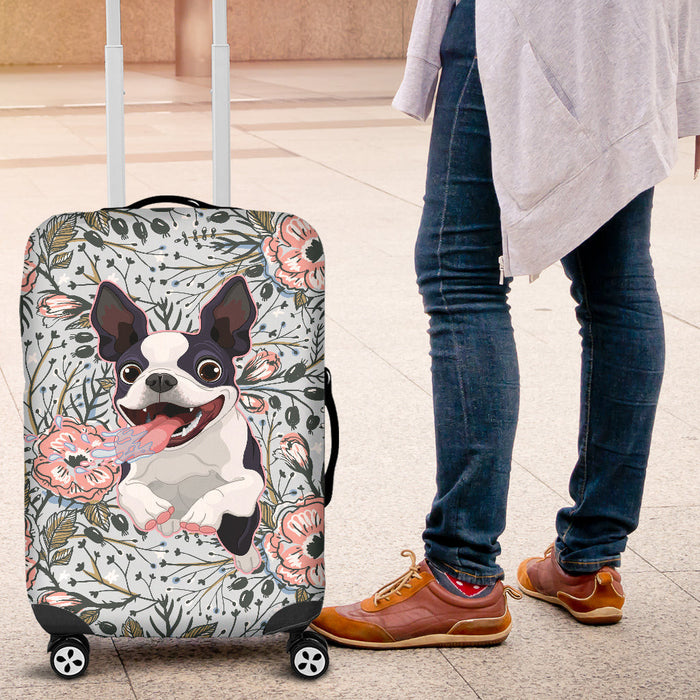Goofy Boston Terrier Suitcase Luggage Cover Hello Summer Gift Ideas