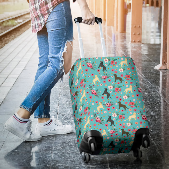 Labrador Retriever Flower Suitcase Luggage Cover Hello Summer Gift Ideas