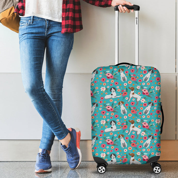 German Shorthaired Pointer Flower Suitcase Luggage Cover Hello Summer Gift Ideas