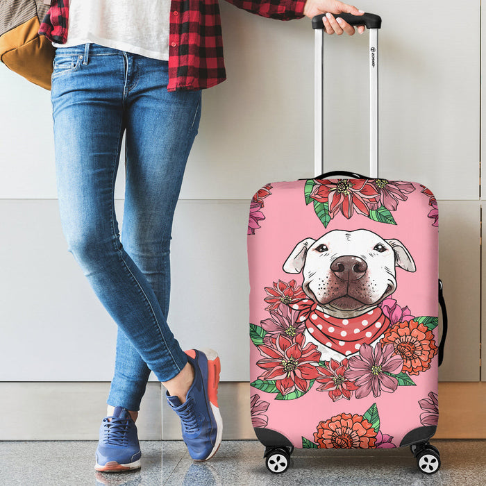 Illustrated Pit Bull Suitcase Luggage Cover Hello Summer Gift Ideas