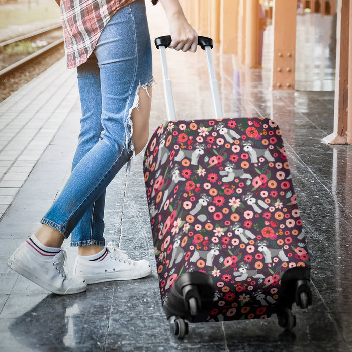 Schnauzer Flower Suitcase Luggage Cover Hello Summer Gift Ideas