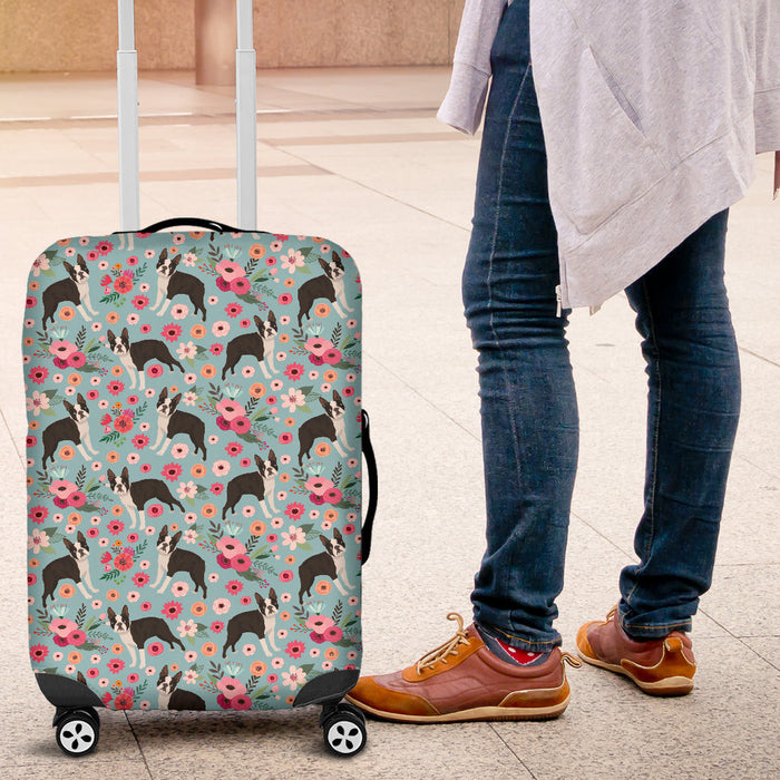 Boston Terrier Flower Suitcase Luggage Cover Hello Summer Gift Ideas