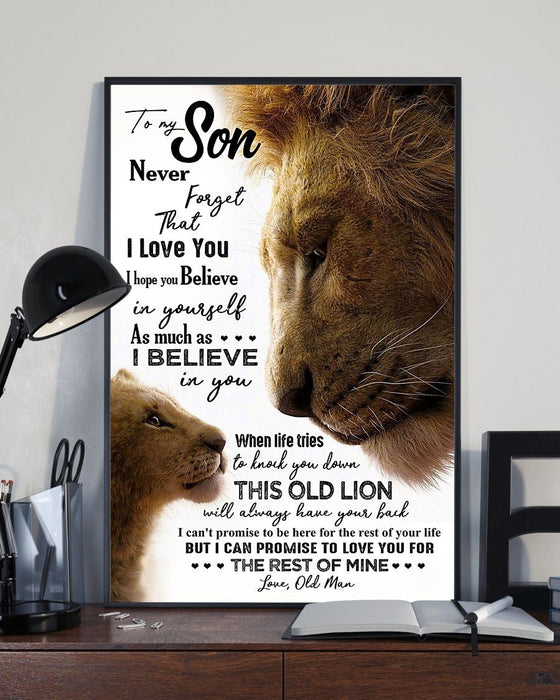 From Old Man To My Son I Love You Poster Gift For Son Family Gift Ideas