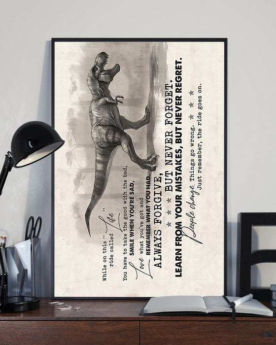 Learn From Your Mistake But Never Regret Poster Gift For Son Family Gift Ideas
