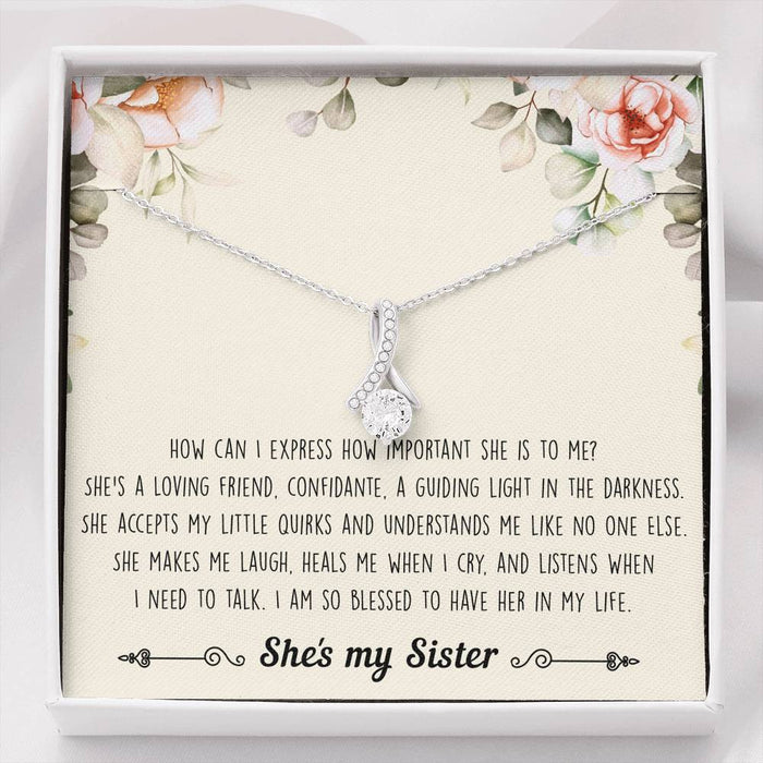 To My Sister How Importanr She Is Alluring Beauty Necklace Gift For Sister Family Gift Ideas