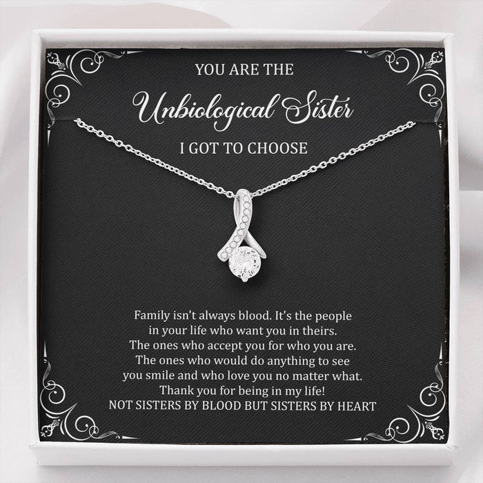 To My Unbiological Sister Thank For Being In My Life Alluring Beauty Necklace Gift For Sister Family Gift Ideas