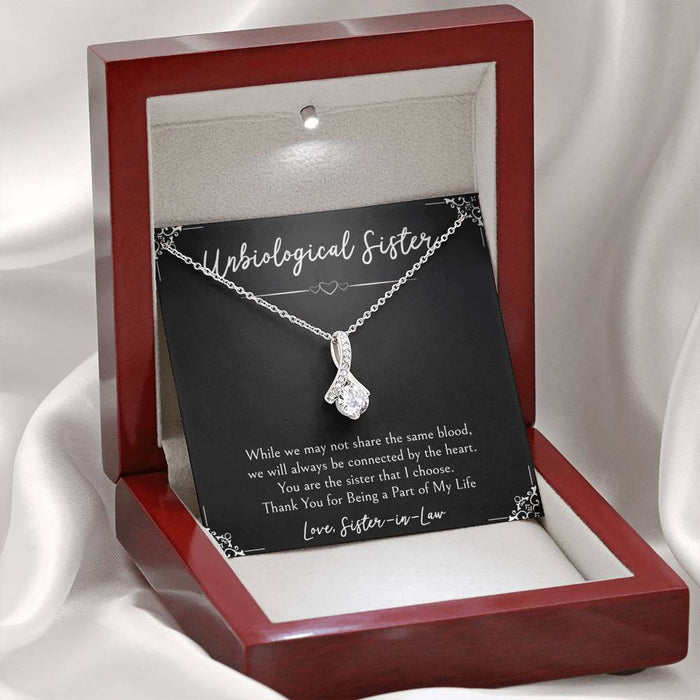 To My Unbiological Sister Connected By The Heart Alluring Beauty Necklace Gift For Sister Family Gift Ideas
