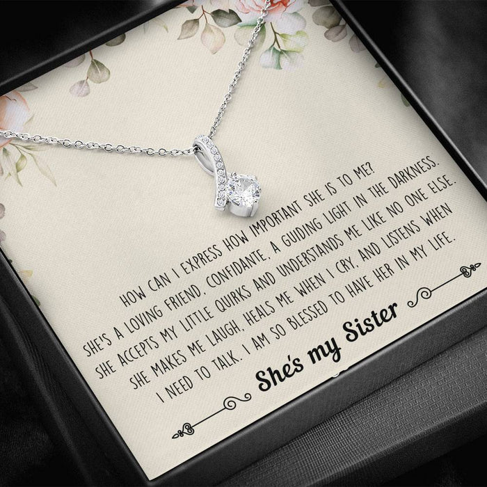 To My Sister How Importanr She Is Alluring Beauty Necklace Gift For Sister Family Gift Ideas