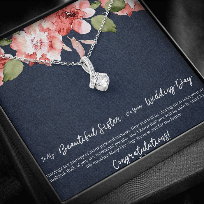 To My Beautiful Sister Many Blessings For Now Anf Future Alluring Beauty Necklace Gift For Sister Family Gift Ideas